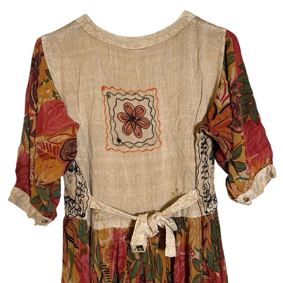 Twilion Floral Embroidered Bohemian Maxi Dress Multicolor Size 11 - Picture 8 of 12